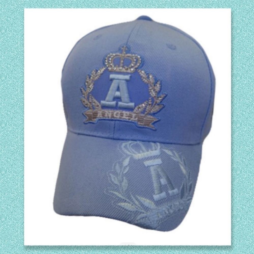 Angel Baseball Cap Blue Baseball Hat Angelic Sweetie Monogram A